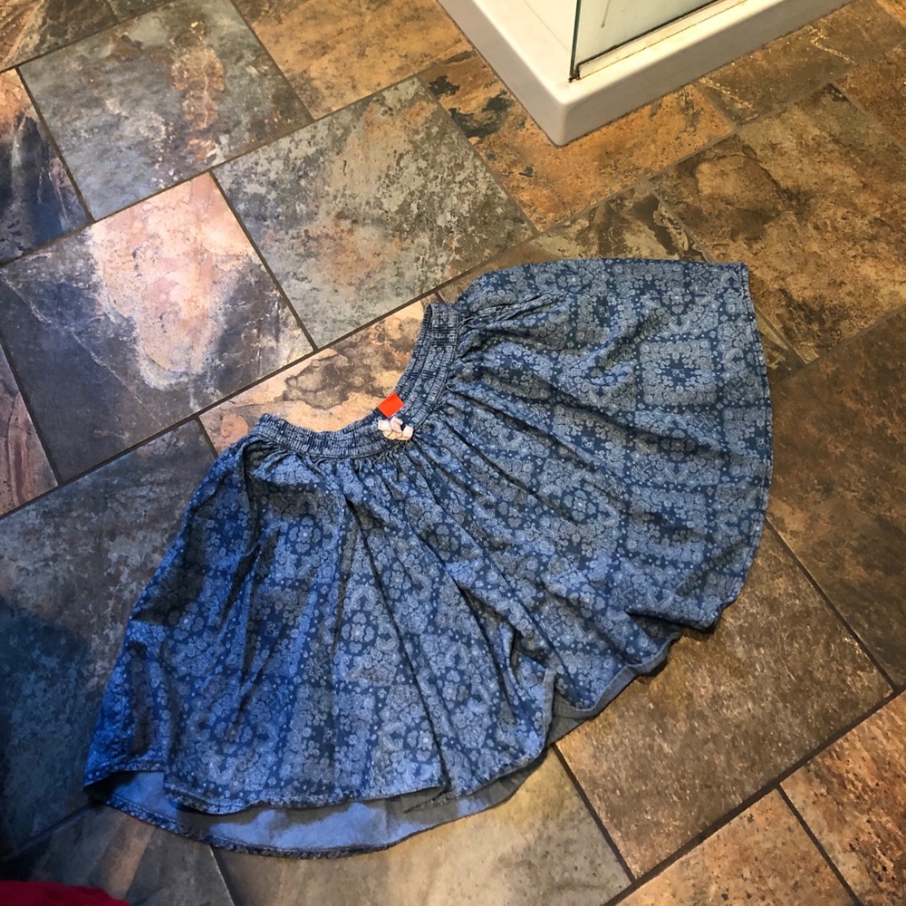 Paisley Blue Patterned Kids Skirt